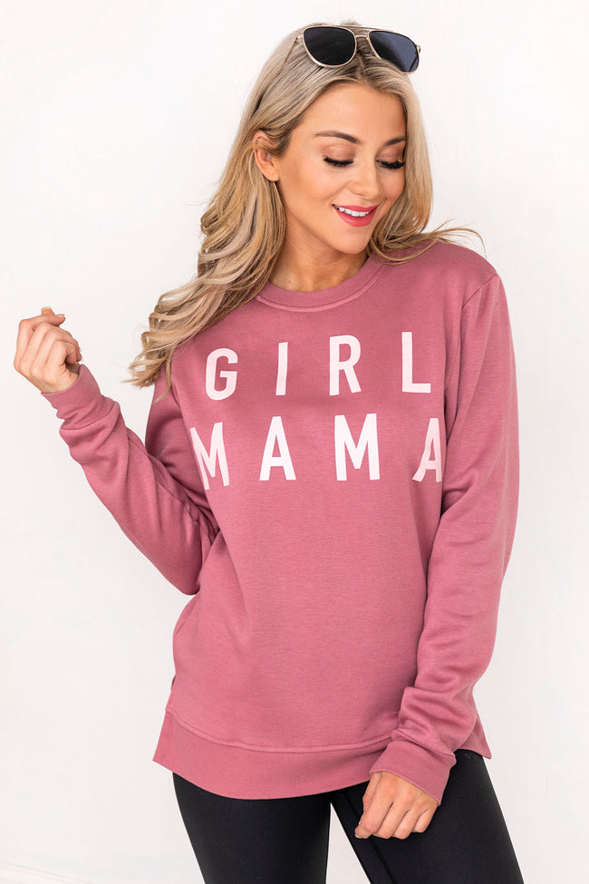 Girl Mama Super Soft Fleece Mauve Graphic Sweatshirt FINAL SALE