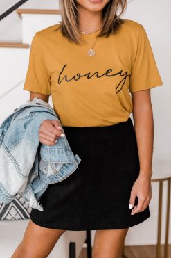 Best reviews of 🔔 Pink Lily Honey Script Mustard Graphic Tee 👏 -Tees Shop A178750 174928 beautifulsoundblack 164324 jennywhite 176460 shadesofyou 174092 sundaynight 9 650x