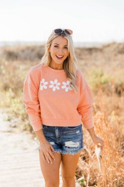 Cheap 👏 Pink Lily Daisies Acid Wash Cropped Corded Salmon Graphic Sweatshirt 🔥 -Tees Shop A182594 171784 backroadsongsdark 180054 zora 164212 she schic 173230 callingouttoyou 2 650x