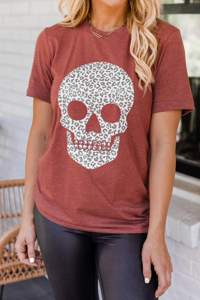 Top 10 ✨ Pink Lily Animal Print Skull Rust Graphic Tee ❤️ -Tees Shop