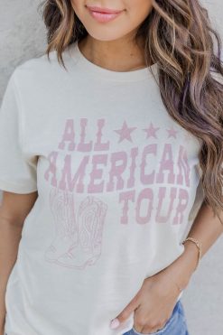 New 💯 Pink Lily All American Tour Cream Graphic Tee 😀 -Tees Shop AE174170 allamericantour 161022 goanywheredarK 174434 yasmine 173760 havingthebesttime 156932 fornexttimecamel 182956 differentfromyou 1 650x