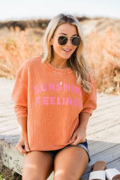 Cheap 💯 Pink Lily Sunshine Feelings Orange Corded Graphic Sweatshirt 🔔 -Tees Shop C178746 SUNSHINEFEELINGS 172702 riveradaydreamdark 164212 she schic 182656 whowearenecklace 179412 brendawhite 1 650x