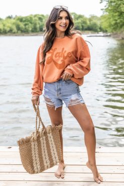 New 😀 Pink Lily Lake Script Orange Corded Graphic Sweatshirt 🎉 -Tees Shop E178746 lakescriptorangecorded 182152 perfectlove 180372 tropicmoments 173760 havingthebesttime 3 650x