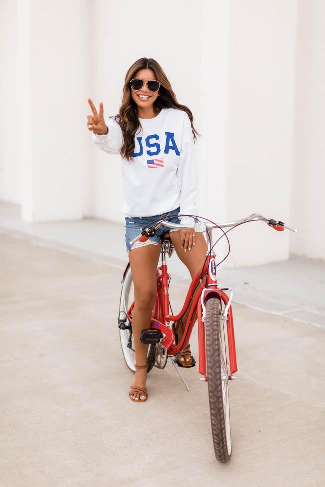 Hot Sale 💯 Pink Lily Athletic USA Flag Graphic White Sweatshirt ✨ -Tees Shop F125495 173760 havingthebesttime 170348 angie 174190 returninghome 1 a41f461a 1ef2 4672 b893