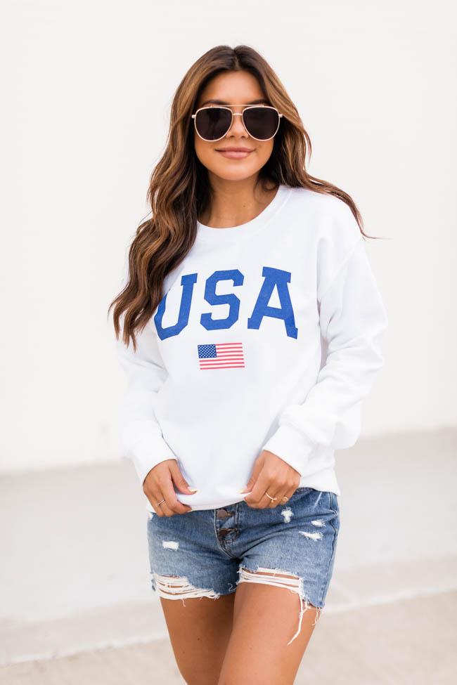 Hot Sale 💯 Pink Lily Athletic USA Flag Graphic White Sweatshirt ✨ -Tees Shop F125495 173760 havingthebesttime 170348 angie 174190 returninghome 5 f992d5c7 80d7 4474 8416