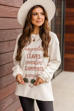 Promo 🤩 Pink Lily Fall Essentials Ivory Corded Graphic Sweatshirt 🎉 -Tees Shop M164502 154740 justthebeginning 174436 trina 156930 fornexttimeivory 165768 it spartytime 177082 travelingtoyoublack 1 650x