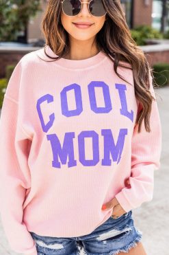 Cheap 🔔 Pink Lily Cool Mom Pink Corded Graphic Sweatshirt 🥰 -Tees Shop O172138 coolmompinkcorded 171784 backroadsongsdark 180000 dahlia 164212 she schic 13 650x