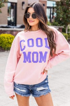 Cheap 🔔 Pink Lily Cool Mom Pink Corded Graphic Sweatshirt 🥰 -Tees Shop O172138 coolmompinkcorded 171784 backroadsongsdark 180000 dahlia 164212 she schic 6 650x
