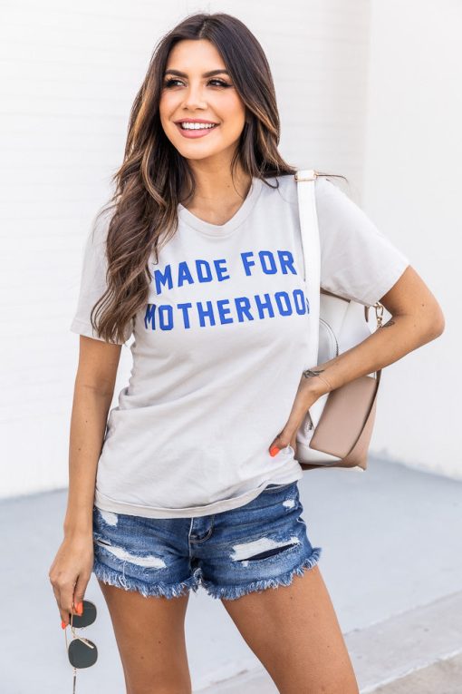 Wholesale 🥰 Pink Lily Made For 👩 Motherhood Cream Graphic Tee 🎁 -Tees Shop
